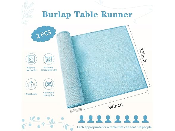 LuoluoHouse Burlap Table Runner Baby