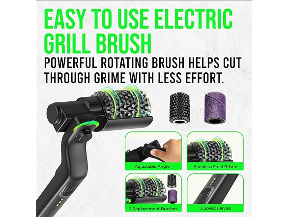 Cordless BBQ Grill Brush 180 Adjustable