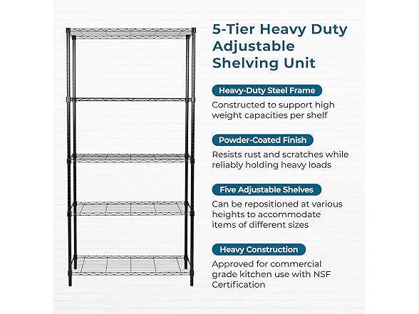 Honey-Can-Do Storage Shelving, 5-Tier