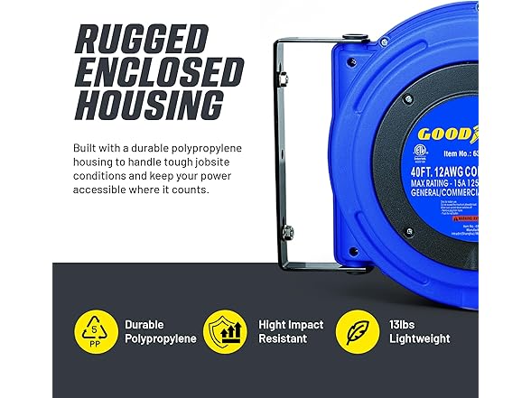 Goodyear Extension Cord Reel 12AWG x 40'