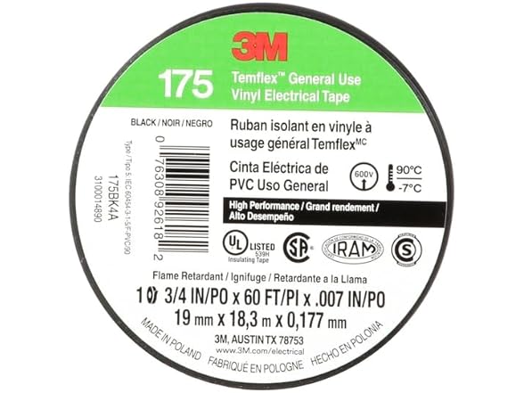 3M TEMFLEX Vinyl Electrical Tape 175,