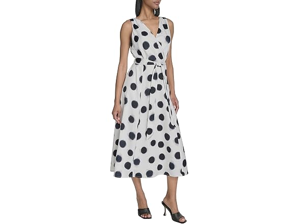 Halston Women's Surplice V-Neck Midi Dress