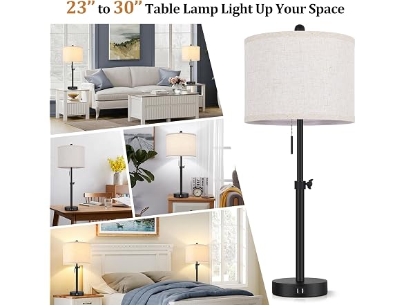 Kondras Adjustable Table Lamps for Bedroom Set of 2