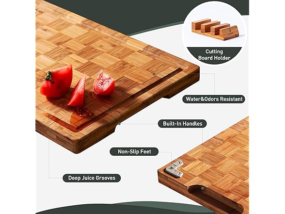 3 Pack Bamboo Cutting Board Set