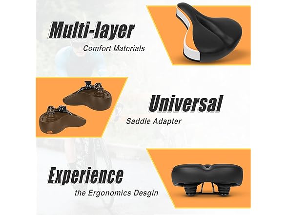 FitHeart Oversized Bike Seat, 350lb Cap