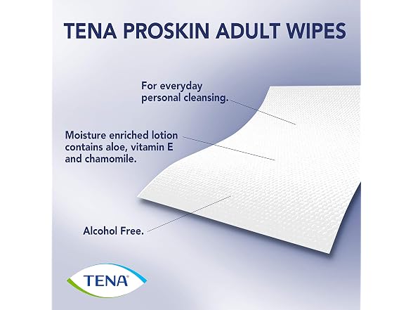 Tena ProSkin Ultra Adult Wipes For Personal Cleansing 48 Count