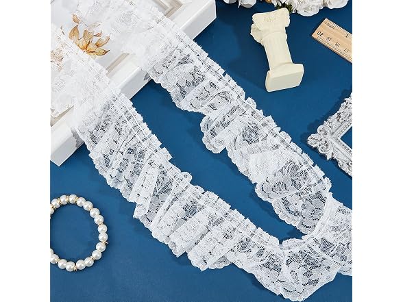 10 Yards Embroidered Ruffled Sewing Trim,