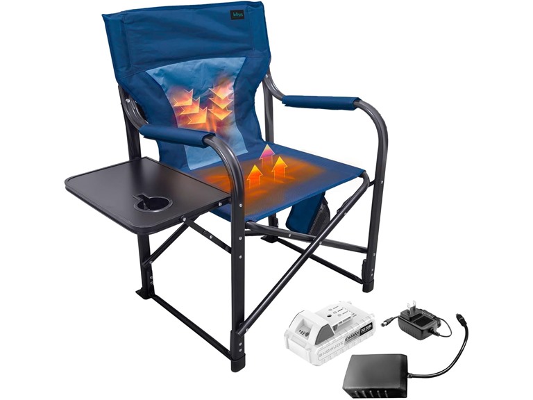 Bliss Hammocks BHC-24VH-BRN 24V Heated Directors Chair Bro