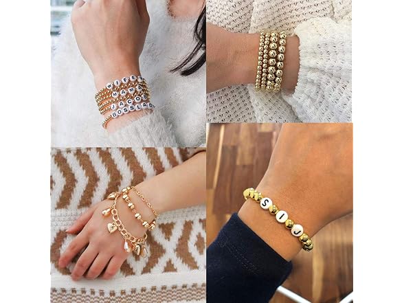WOCRAFT 200pcs Gold Smooth Round Spacer Beads