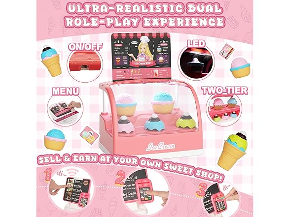 MUZREES Ice Cream Toys Set