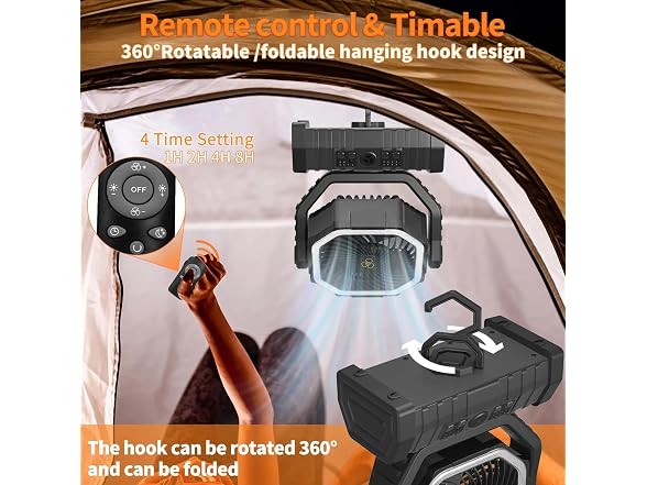 AVVCRMYIUY GAR-44 Table Fan with Light 20000mAh