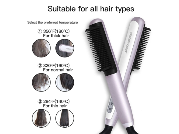 IGIA KingdomCares Hair Straightener Brush, Purple