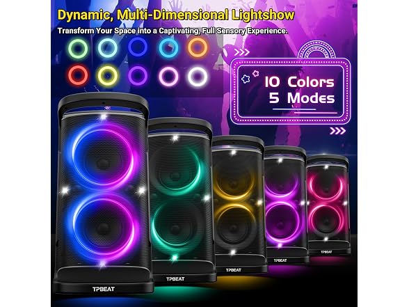 QxbJoy 160W Portable Bluetooth Speaker