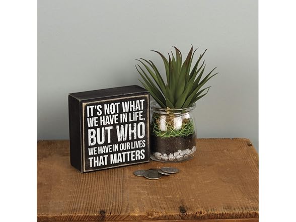 Classic Black and White Box Sign, 4"x 4", Who We Have