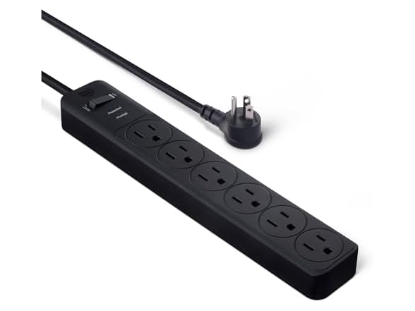 AmazonBasics 6FT 6-Outlet Surge Protector Power Strip
