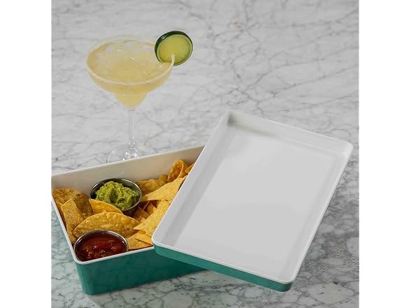TableCraft Marvista Collection Rectangular Stackable Bowl and Lid