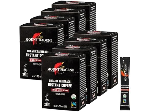 Mount Hagen Instant Coffee, 8pk