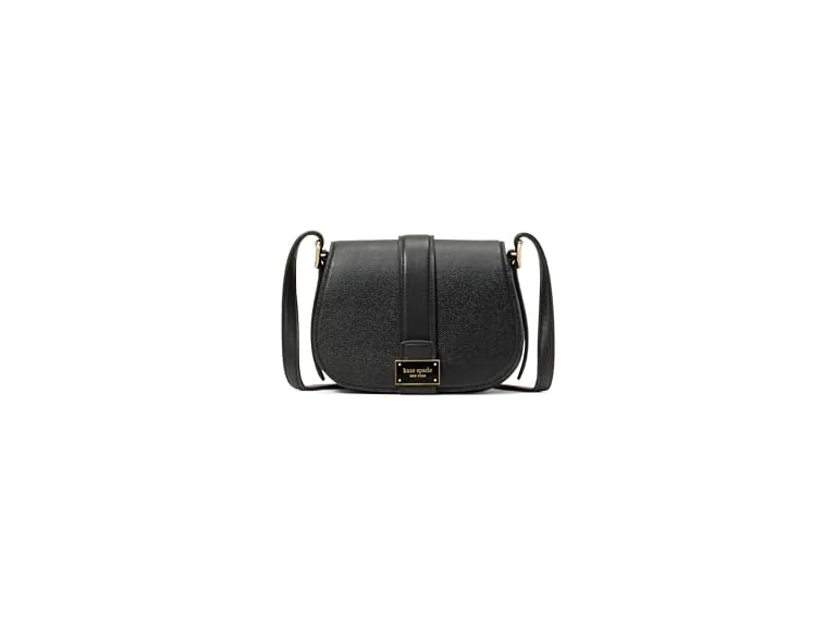 Kate Spade NY Nouveau Textured Leather Mini Saddle, Black