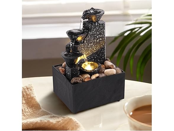 CQPNQRKT Tabletop Waterfall w/Light