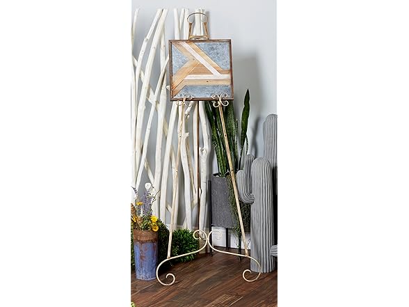 Deco 79 Metal Scroll Display Easel