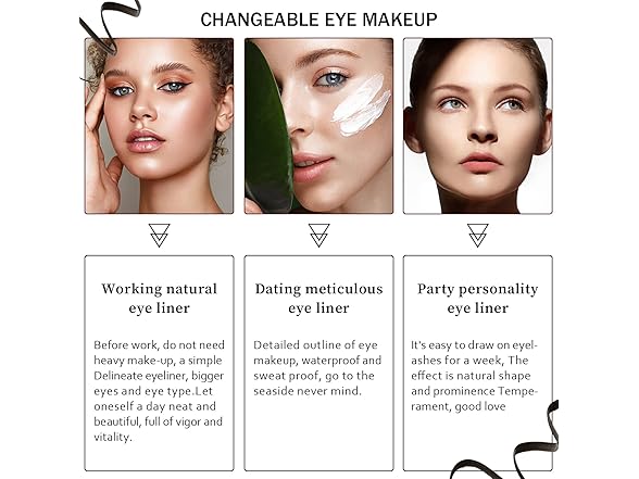 Pinkiou 6Pcs Eyeliner Stamp Pen Set