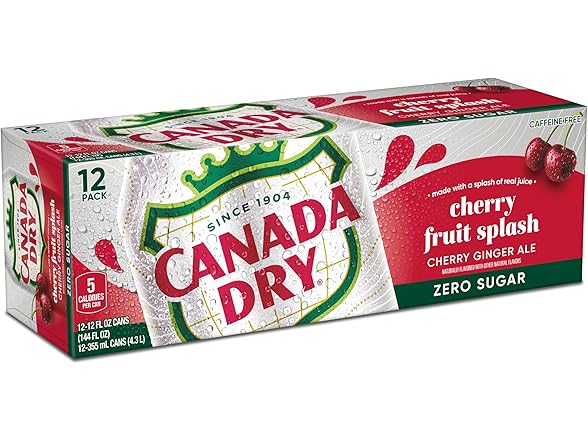 12PK Canada Dry Zero Sugar Cherry Ginger Ale