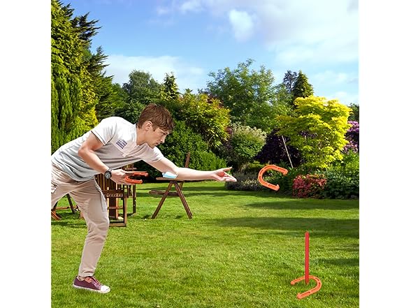Win Outdoor Indoor Rubber Horseshoes Set
