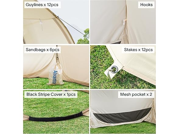 LEEDOR Hexagon Pop Up Sun Shade Camping Tent