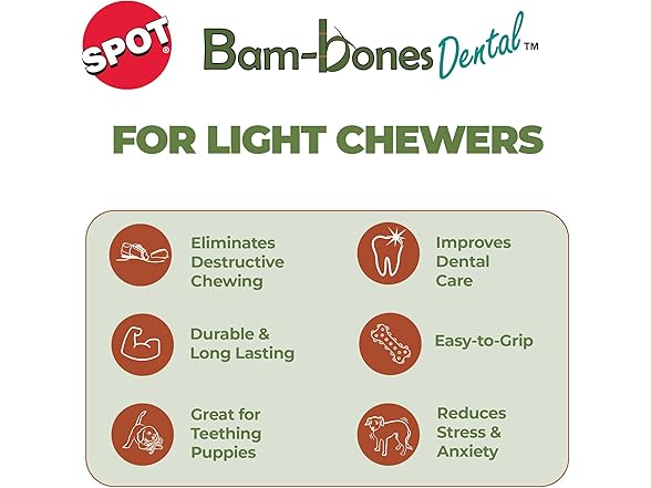 SPOT Bam-Bones Dental Drumstick Dog Chew Toy