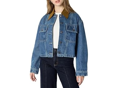 $11.99, Was $44.90, 73% Off! Amazon Essentials Womens Oversized Crop Jacket dealfomo