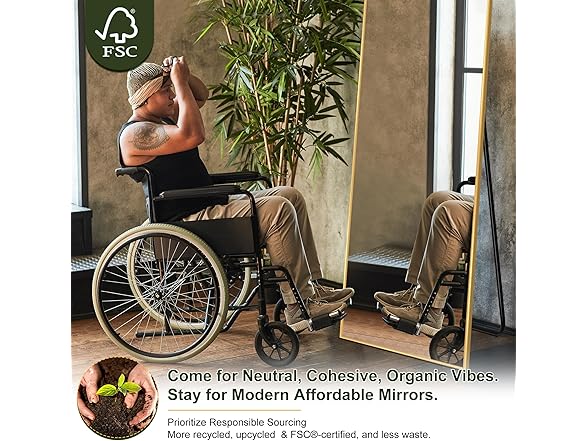 NicBex Oversized Full-Body Mirror Gold