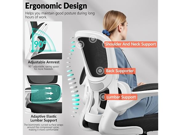 Bestfair W0893 2202 Office Chair White (Open Box) - Gallery 6