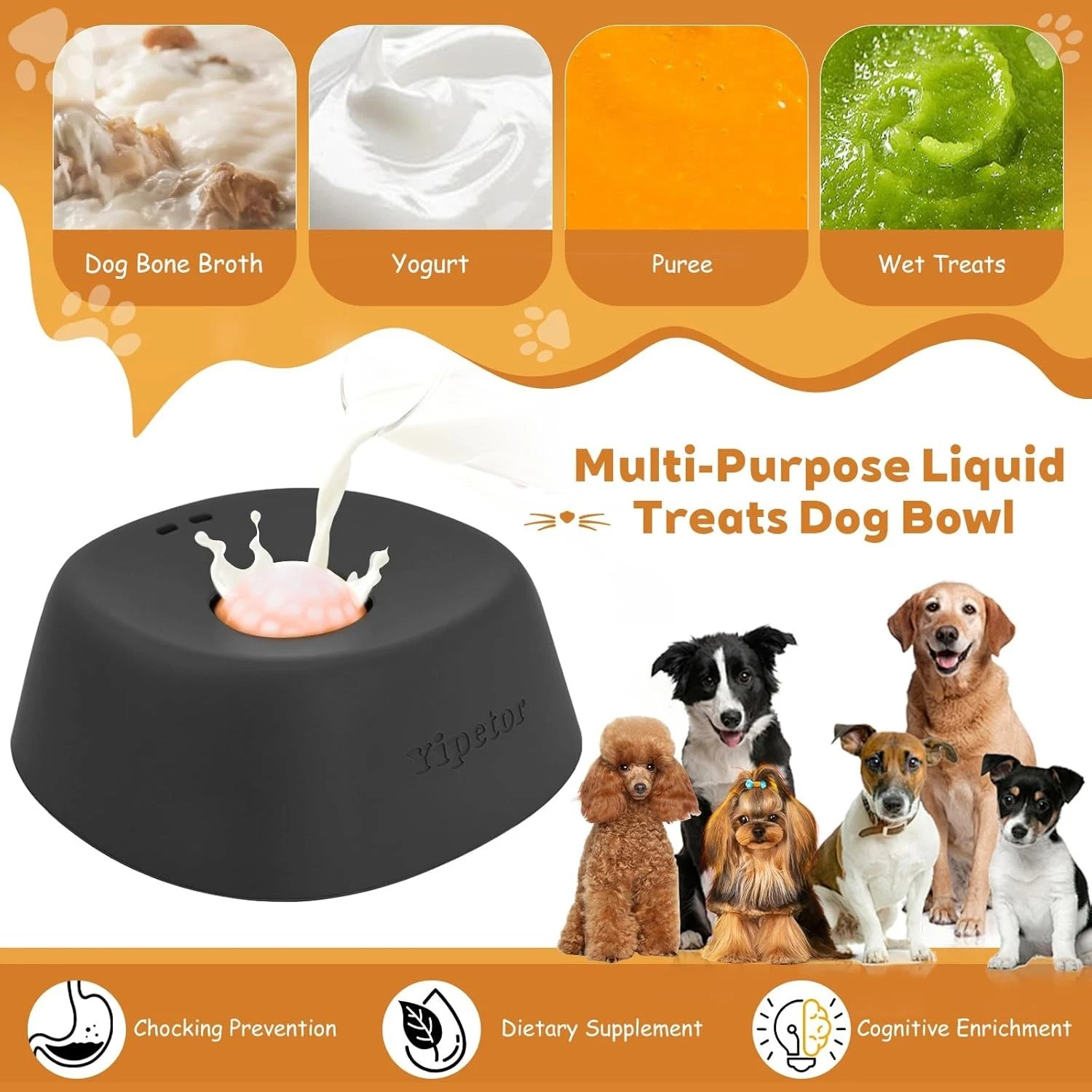 Slow Feeder Dog Bowl for Liquid Treats - Gallery 11