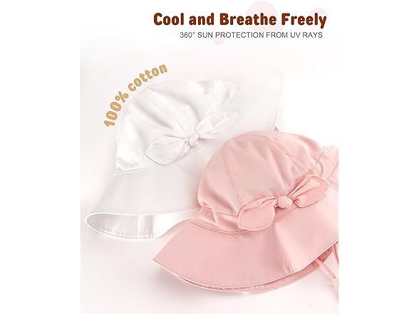 FURTALK Baby Sun Hat White pink 0-6M