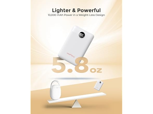 WeeFancy Mini Portable Charger, White