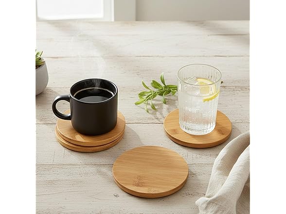 Fun Express Bamboo Wooden Coasters 12 Ct