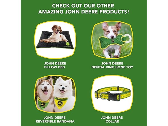 Pets First John Deere TIE Bandana for Dogs & Cats