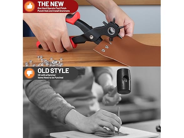 PHIRAH 2 in 1 Leather Hole Punch