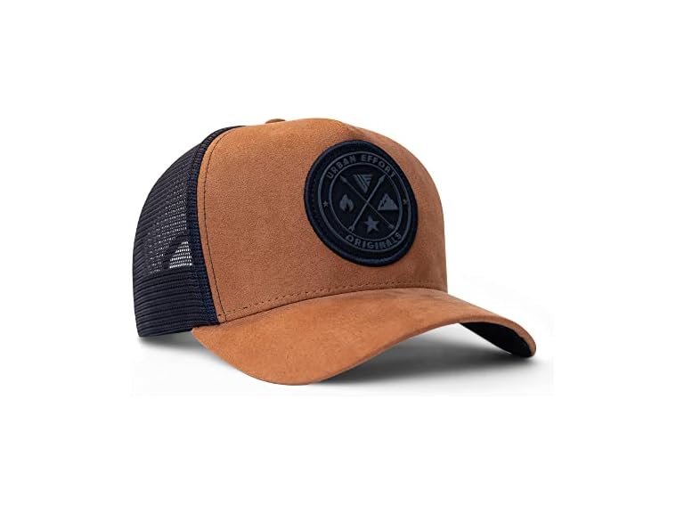 Urban Effort Mesh Back Cap - For men and Women Baseball Hat 5-Panel Trucker Hat - Great Snapback Closure for Hunting & Hiking, Brown