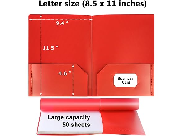 48pc Two-Pocket Folders, 6 Colors