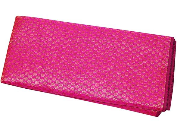 CraftyArt Dark Pink Brocade Art Silk Fabric