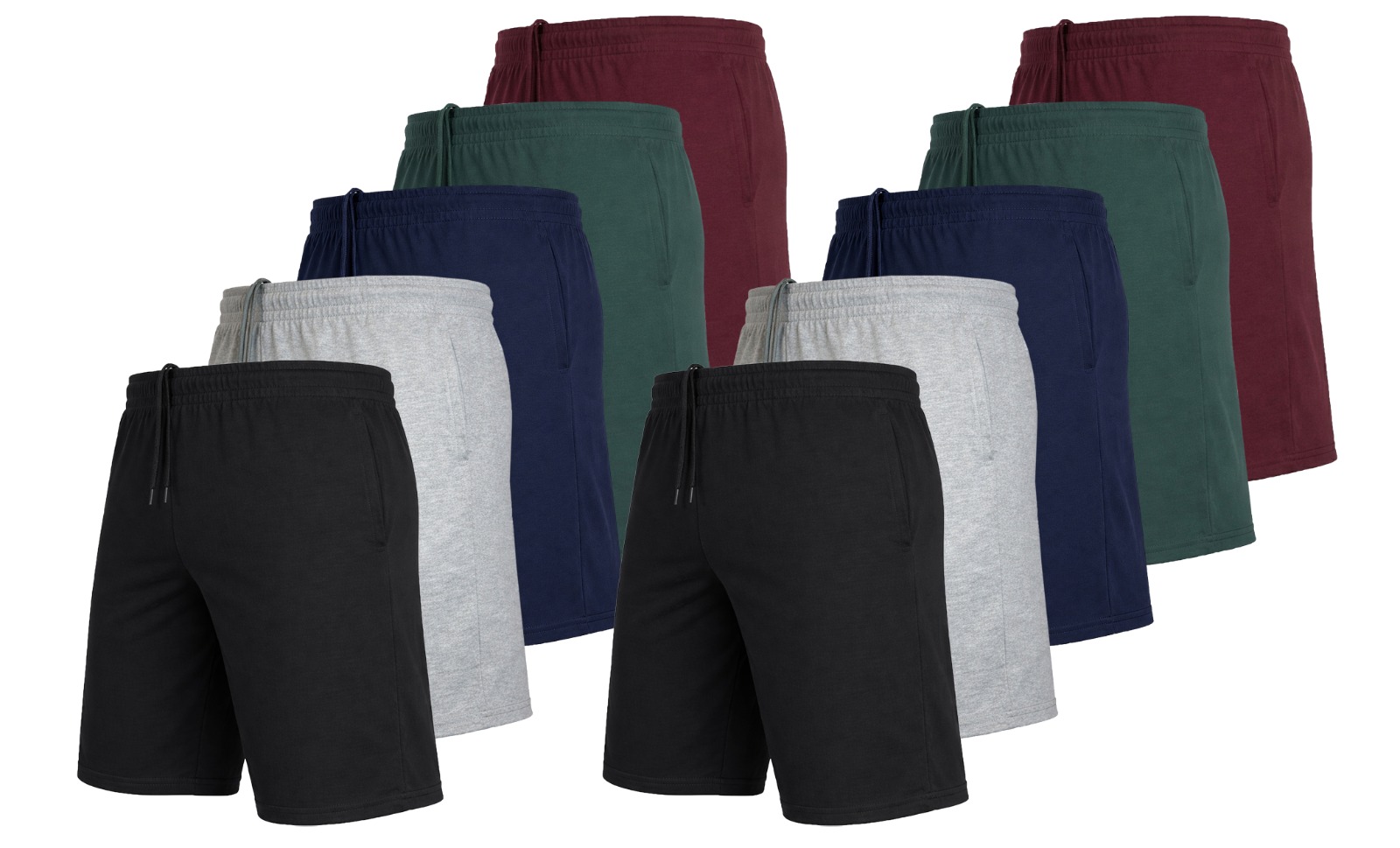 10Pk Mens Cotton Blend Lounge Shorts - Gallery 7