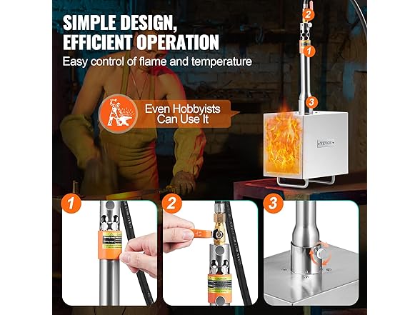 VEVOR Portable Single Burner Propane Forge