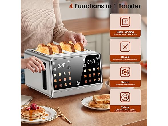 Foyoconven 4 Slice Touch Screen Toaster