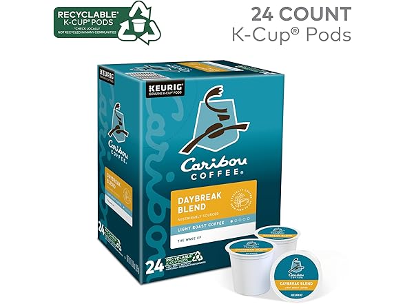 24CT Caribou Coffee Daybreak Morning Blend,K-Cups