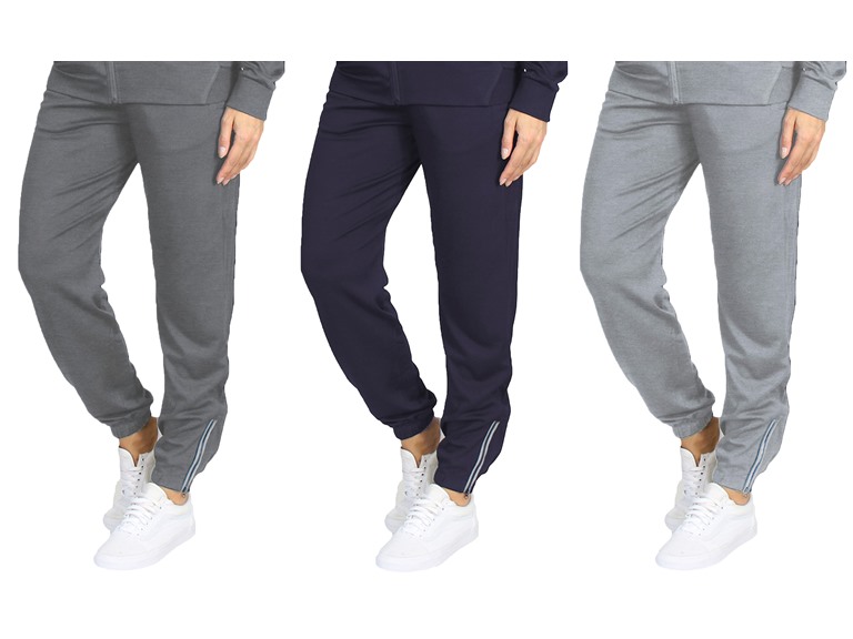 GBH WC-----(Women's 3Pack Pants) / MJJ-701/ CH-NV-HG / S Small 3Pk Womens Track Pants w-Ankle Zippers Charcoal - Navy - Heather Grey