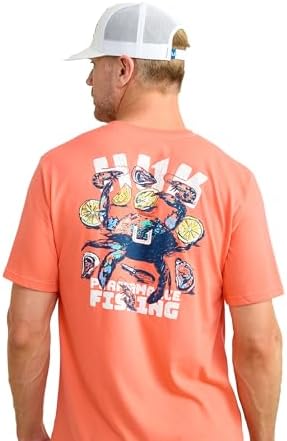 HUK Men's Standard Fishing Graphic Tee, Performance Short Sleeve, Quick-Dry, Fresh Salmon