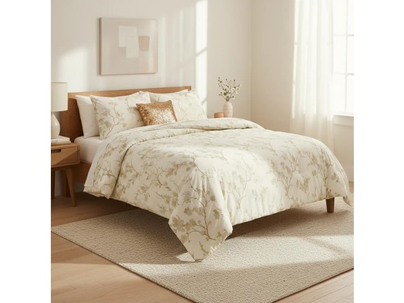 J&V Textiles Floral 5-Piece Comforter Set