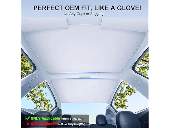 Tussgey Tesla Model 3 Sunshade Roof