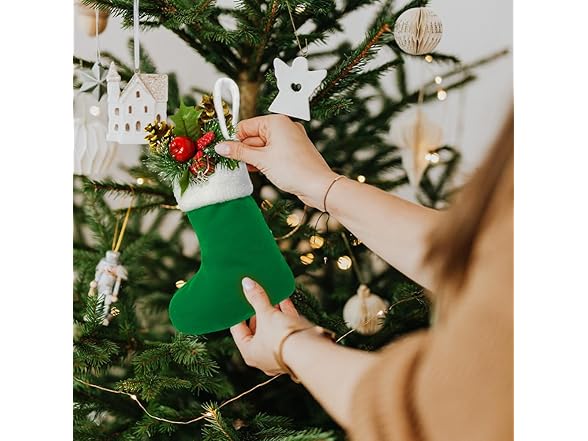 12Pack Mini Christmas Stockings 7" Traditional Xmas Stocking